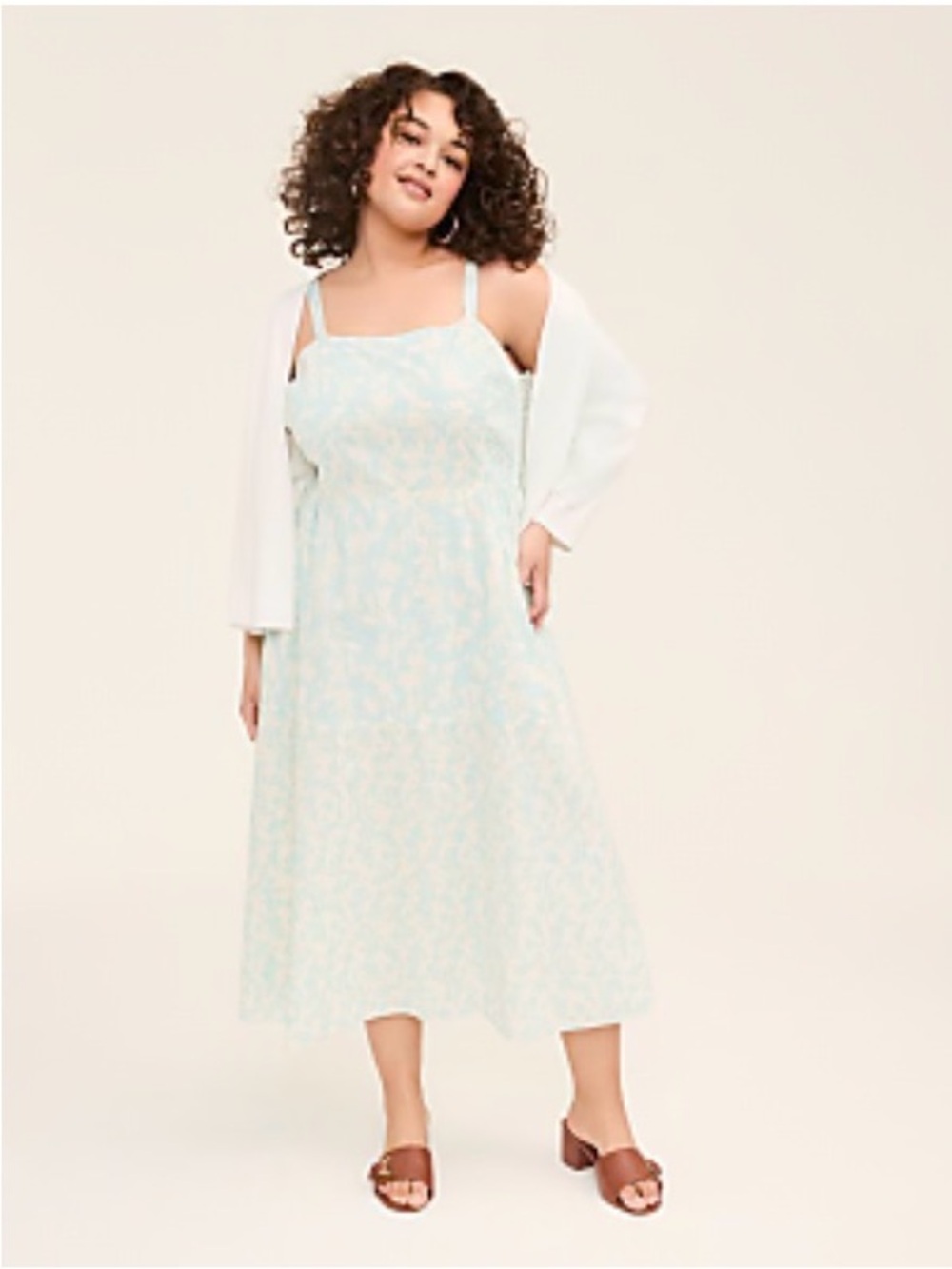 Lane Bryant Light Blue Floral Maxi Dress
